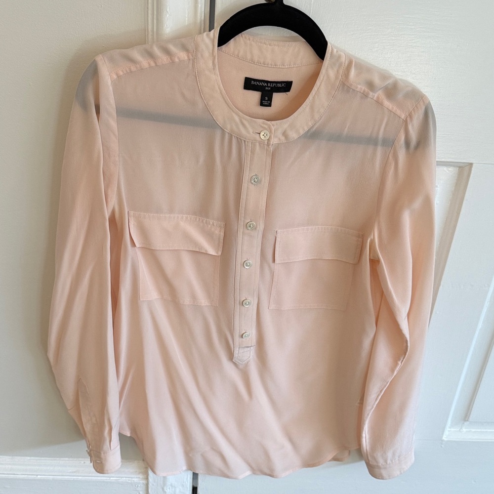 Banana Republic Blush Pink Silk Top